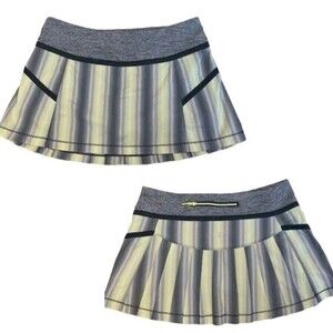 lululemon athletica Yellow Gray Striped Run Skort